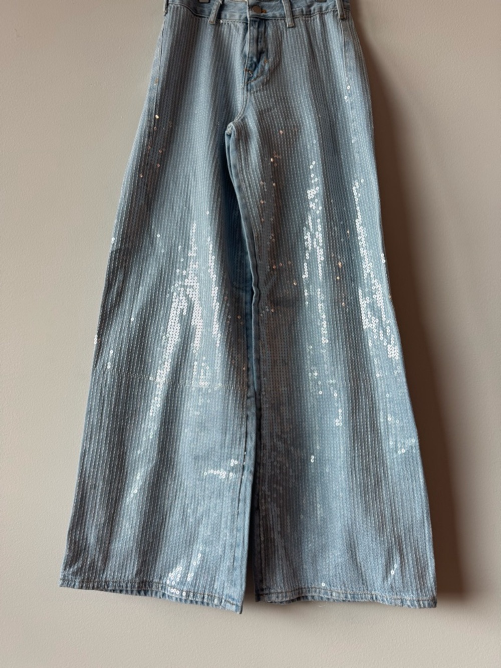 Anthropologie Pilcro Sequin Wide Leg Jeans Size 24 (00) Cowgirl Western Boho - Picture 8 of 15